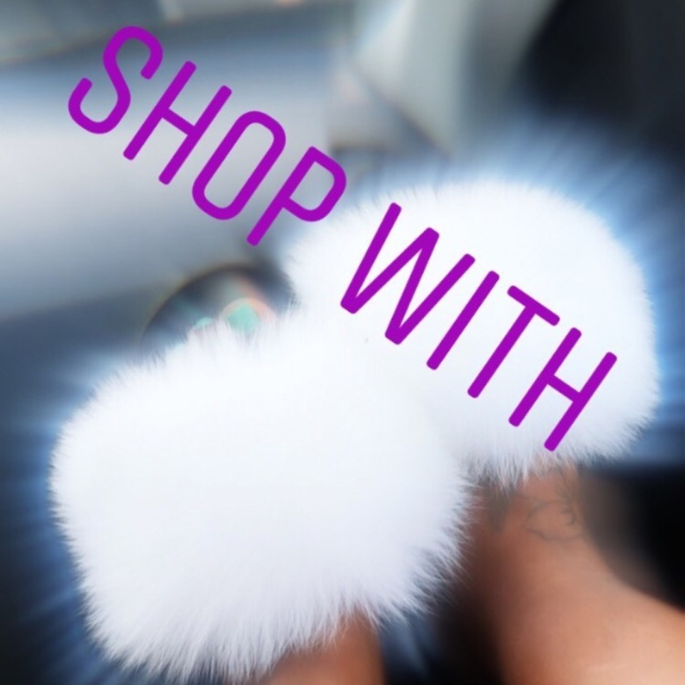 100%REAL Fox fur Slipper Slides